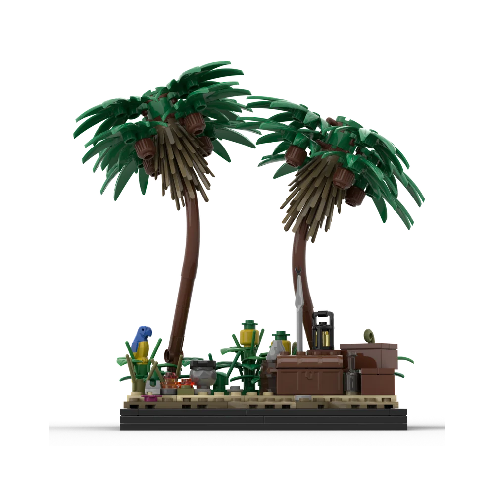 بقعة جديدة MOC-213251 مكعبات بناء تجميع الجسيمات الصغيرة مجموعة ألعاب شجرة نباتية صغيرة لبناء الشاطئ #2