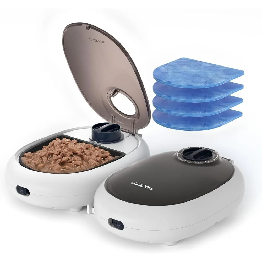 Automatic Cat Feeder, 48-Hour Programmable Pet Food Dispenser, Built-in Ice Gel Pack for Freshness – Ideal for Wet Food, Yogurt
