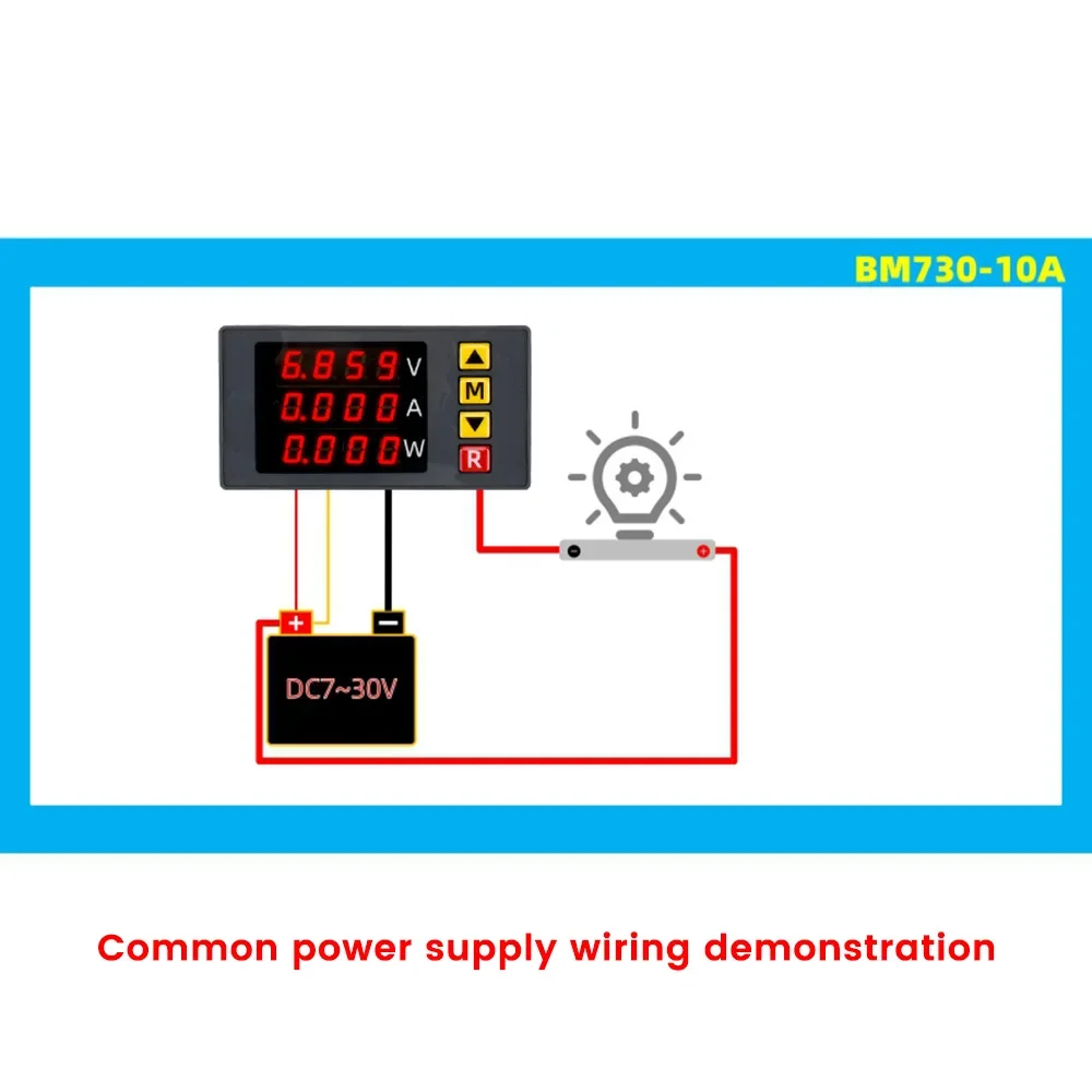 Digital Voltmeter Ammeter Wattmeter Voltage Current Energy Meter Power Meter Voltage Detector Current Meter DC 0-100V 10A 1000W