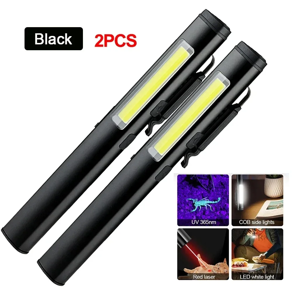 Heinast Magnetische LED-Arbeitstaschenlampe, 14500 wiederaufladbarer Akku, COB + XPE-Stift-Clip-Licht, helle Outdoor-Camping-Notfall-Taschenlampe 4