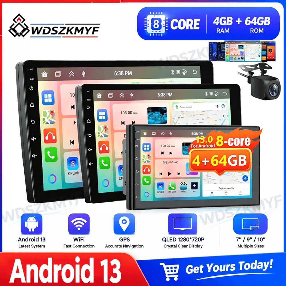 2DIN Car Radio 4/8Core Universal 7/9/10inch Host Player Navigation Video Multimedia Video Player For Volkswagen Seat Suzuki Ford