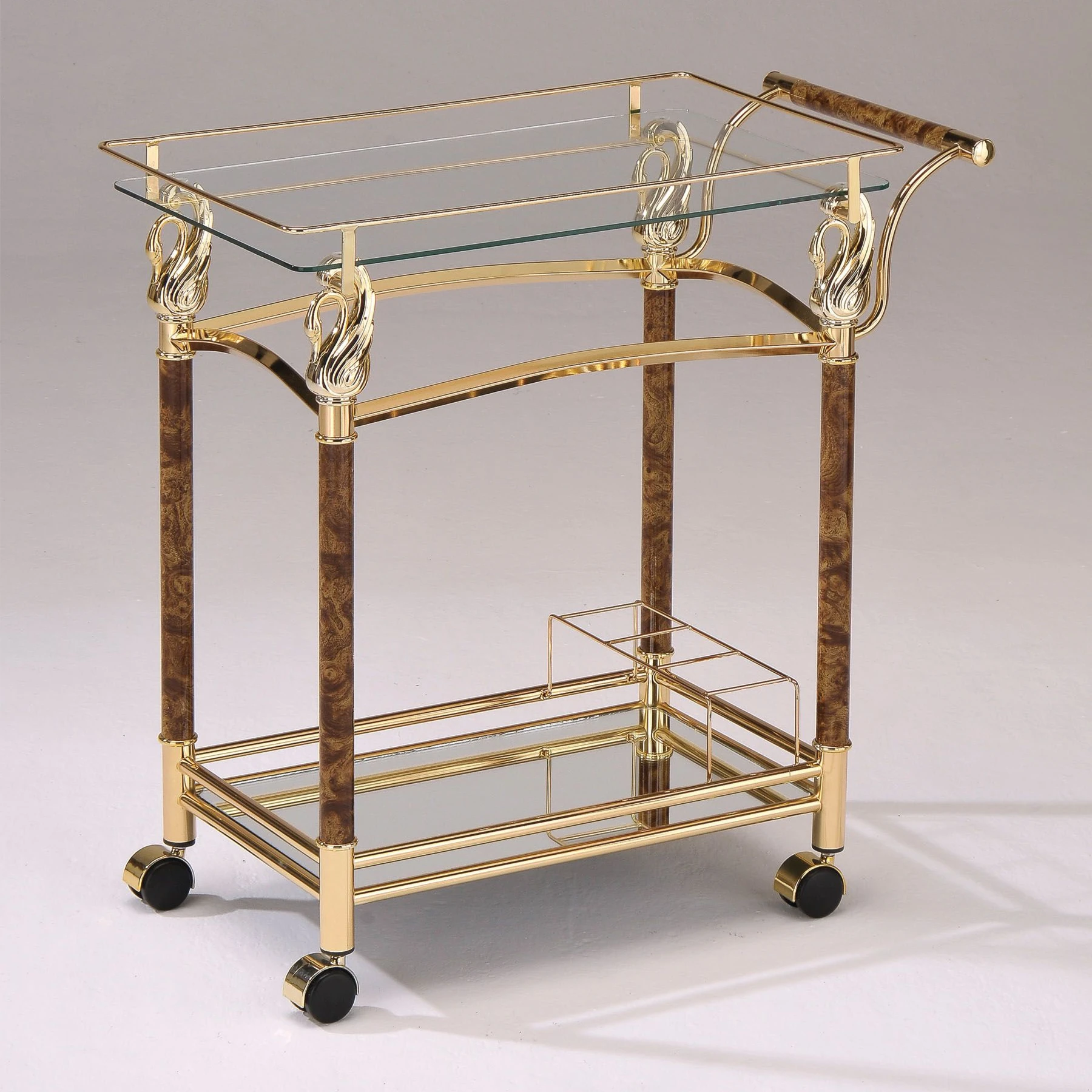 

Helmut Serving Cart Gold Plated & Clear Glass[US-W]