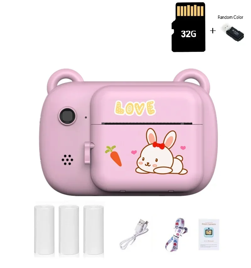 Aparaty cyfrowe dla dzieci Mini kamery cyfrowe Kamery z funkcją druku termicznego Aparaty do natychmiastowego drukowania zdjęć Zabawki z dwoma aparatami