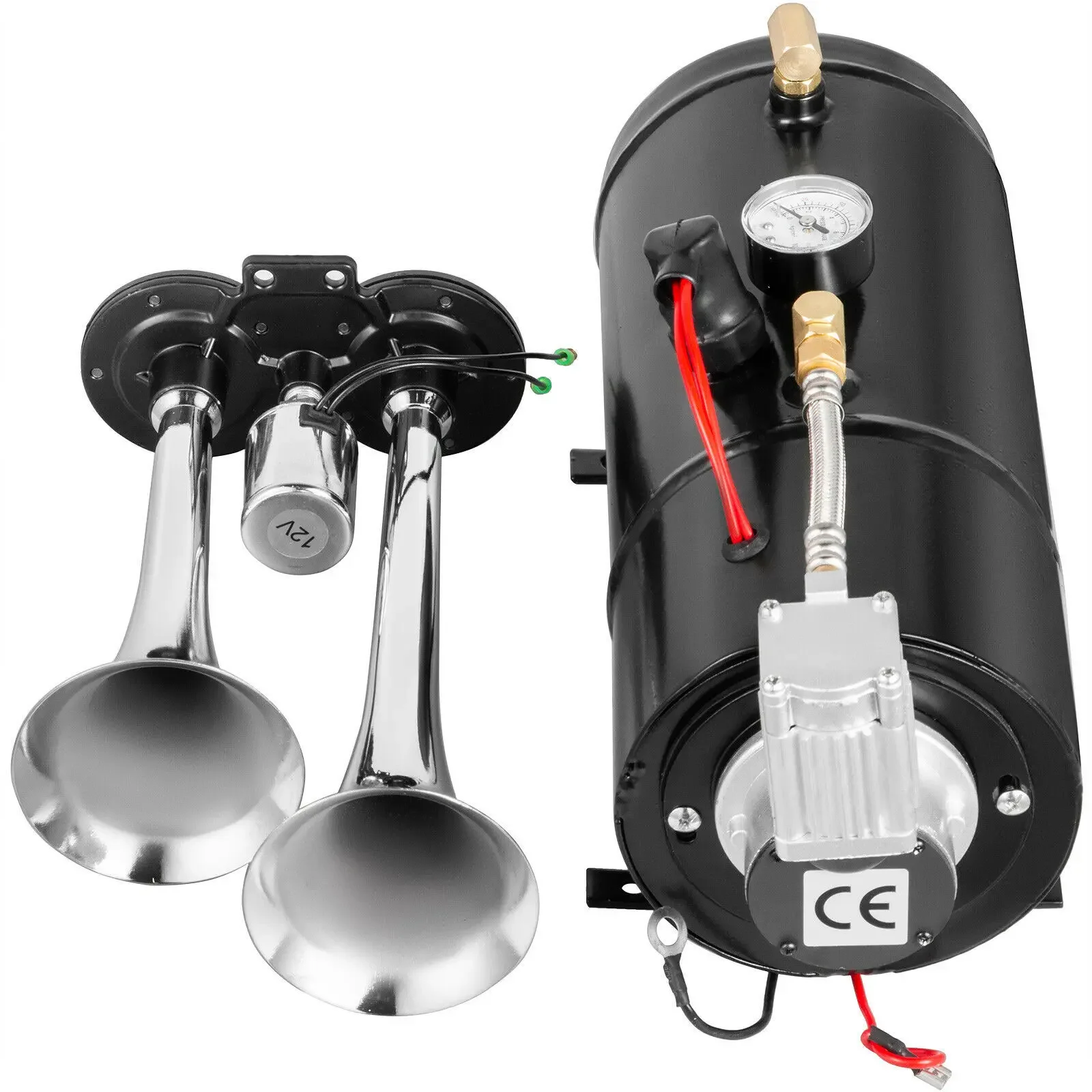 Durable Car  Pipe Air Compressor Horn Kit Modified Car Air Pump Air Flute Horn