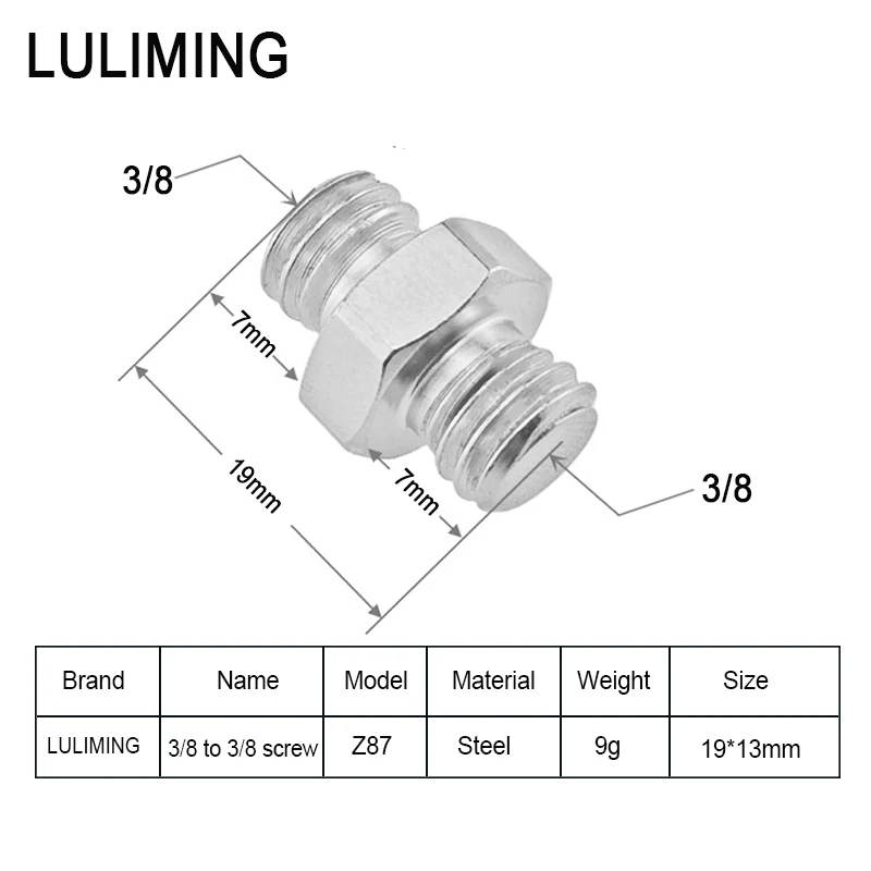 Male 1/4 3/8 Inch to Male M4 1/4 3/8 Camera Conversion Screw Tripod Ballhead Mount Adapter for Photography Flash Holder