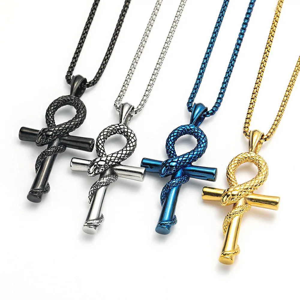 European and American Trends, Personalized and Fashionable Ancient Mamba Snake Necklace, Stainless Steel Pendant