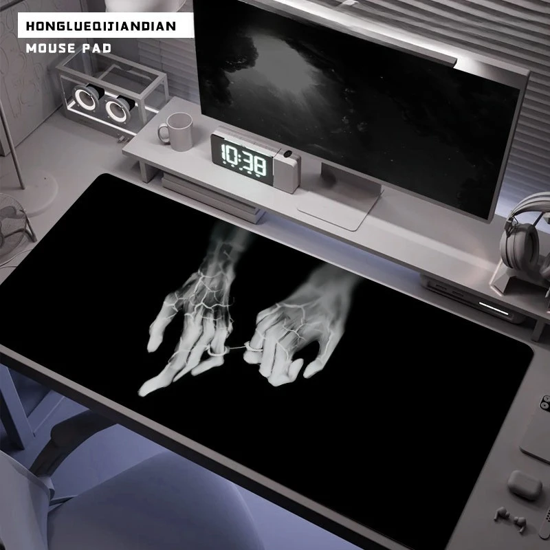 

Черно-белый анимационный коврик для мыши, большой и простой двухмерный коврик для компьютерного стола для мальчиков, большой коврик для клавиатуры.