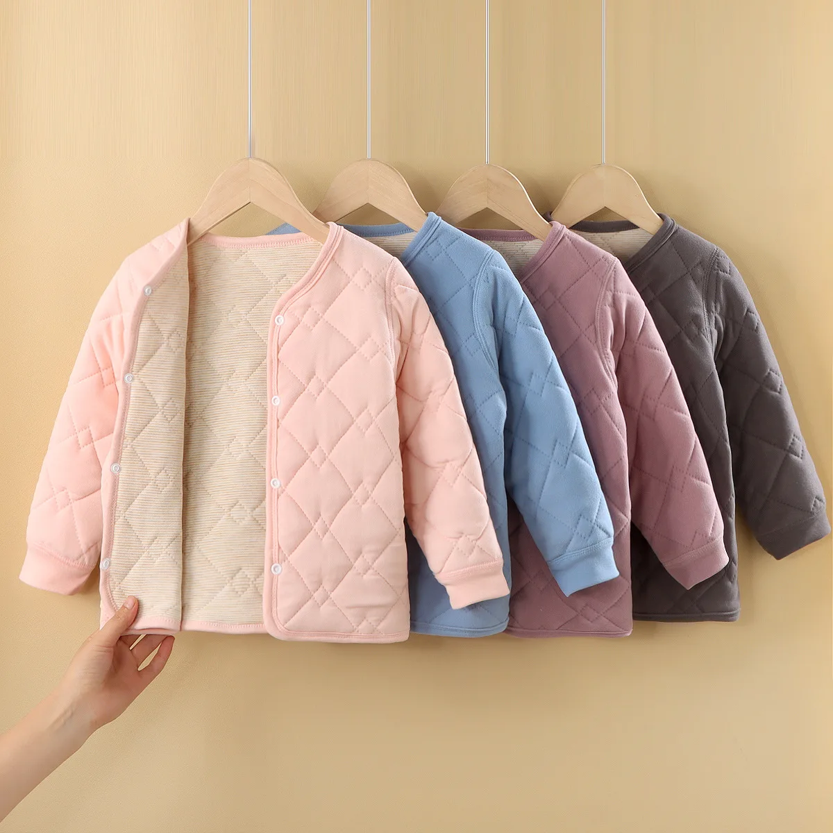 2026 New Winter Silk Thick Inner School Uniform Warm Boys Girls Wrap Top Liner Winter Coat Warm Suitable