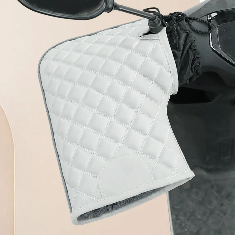 زوج واحد من أغطية مقود الدراجة النارية المقاومة للرياح، قفازات سكوتر كهربائية شتوية دافئة مقاومة للماء مع بطانة قطنية سميكة