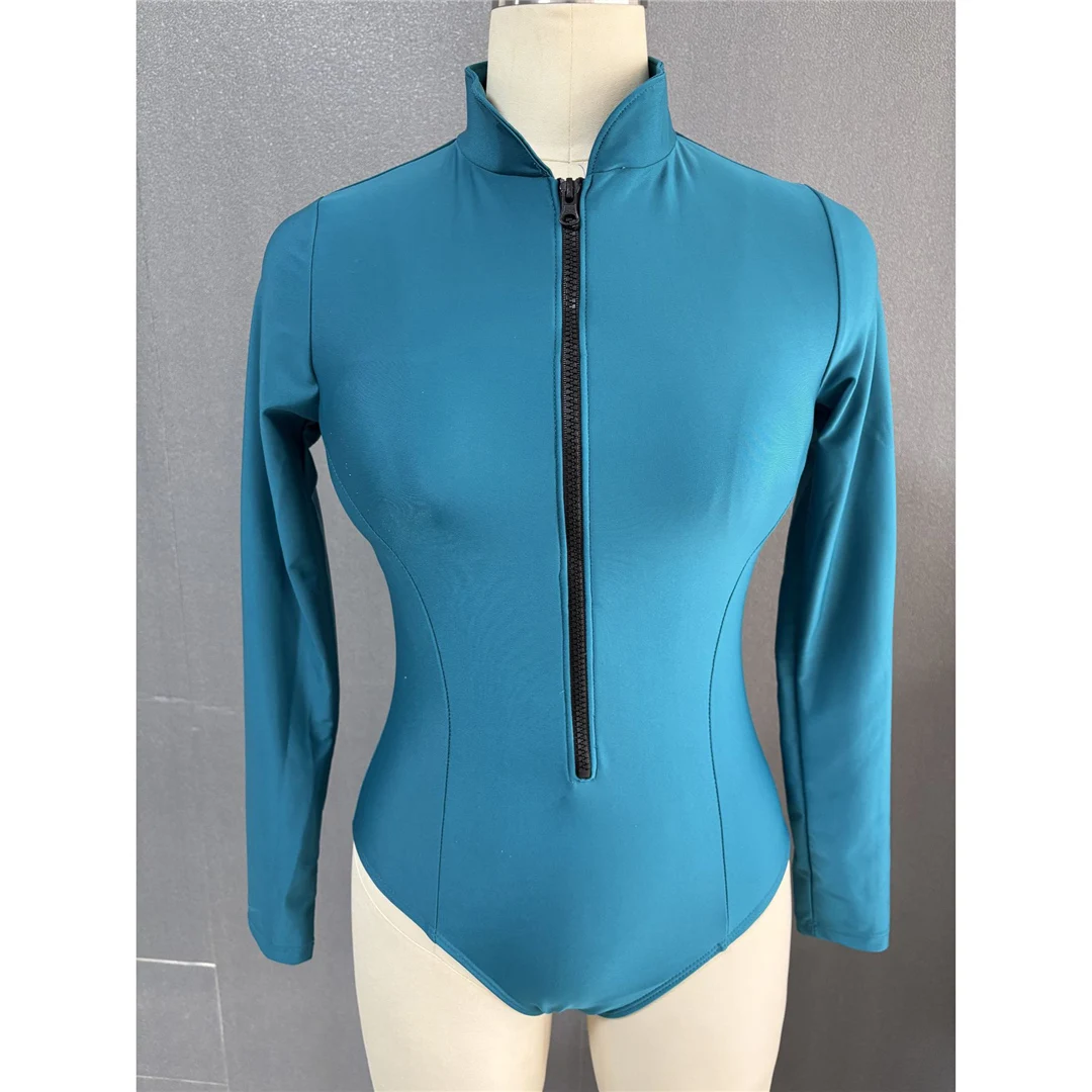 S - 2XL, 4 Farben, langärmelig, mit Reißverschluss, Surf-Rashguard, einteiliger Badeanzug, Damen-Badebekleidung, Badeanzug für Frauen, Badebekleidung, Schwimmanzug V6266 – Detail 17