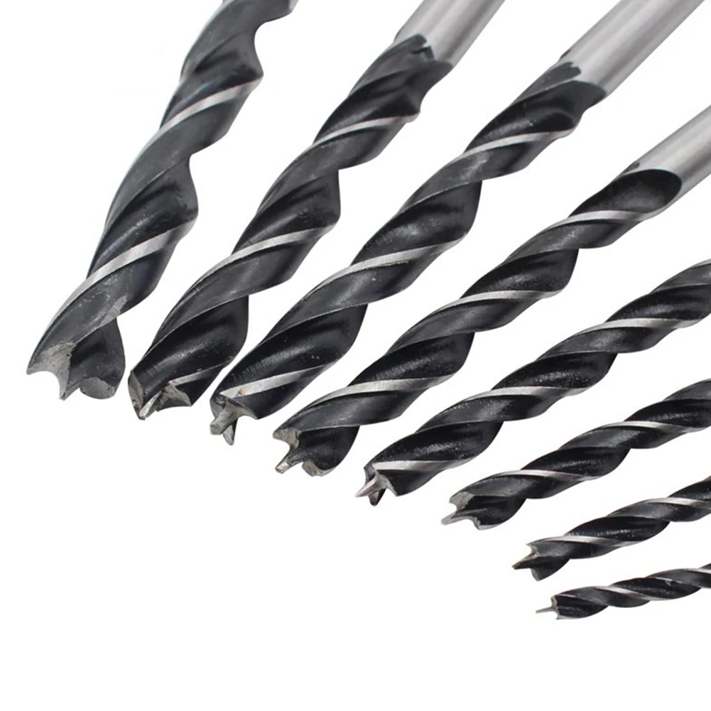 Round Shank Drill Bits Woodworking Drill Woodworking Drilling White/Black 7Pcs Set Round Shank Three Point High Hardness