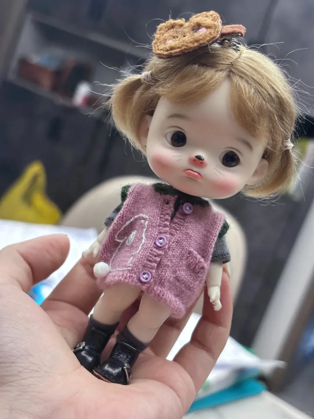 

Новинка 2023 года, кукла BJD SD, 1/12 Dianmei OB11, для девочек, 12,5 см, Qbaby Girl Huhu, тело, смола для животных, в наличии