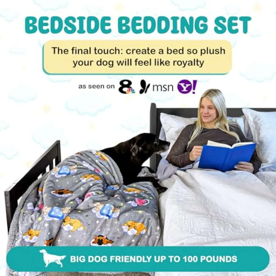 Juego de cama Sweet Dreams - Manta reversible de forro polar de Sherpa suave, almohada de felpa, sábana bajera gris para mayor comodidad - Oeko-Tex 100 Cert