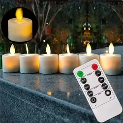 10 Key Remote Control Candle Light Plastic Church Decoration Light LED Flameless Candle, Battery Driven Dancing Flame Tea Light