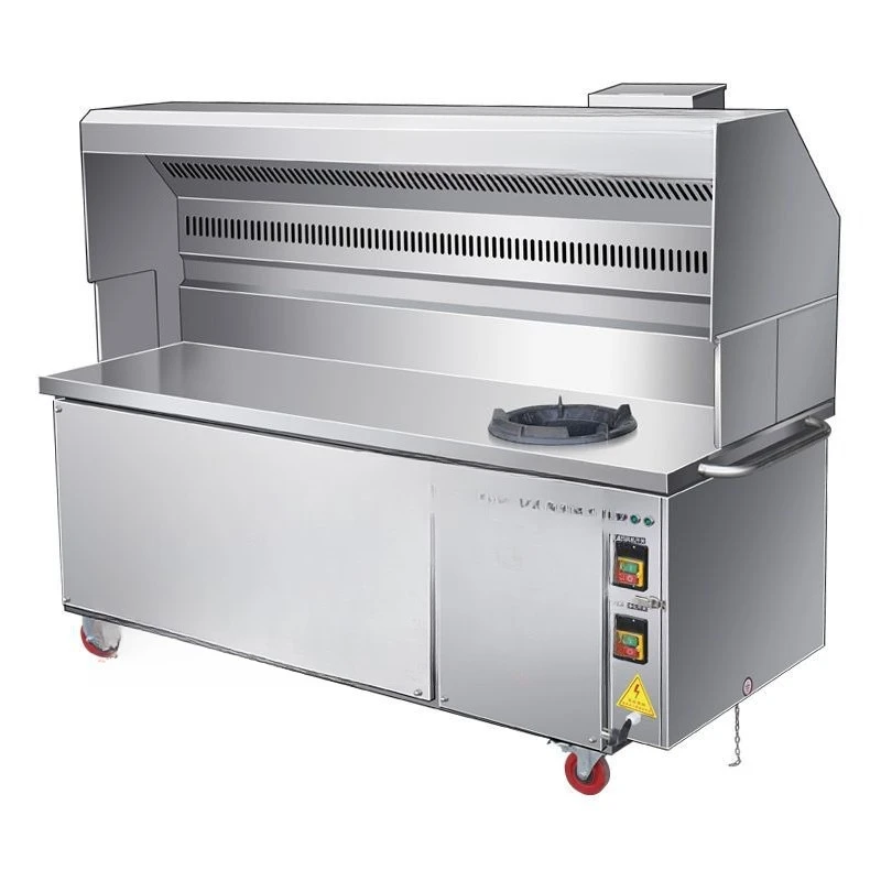 

Oil fume purification integrated stove smokeless barbecue cooking dual-purpose commercial environmentally friendly gas natural g
