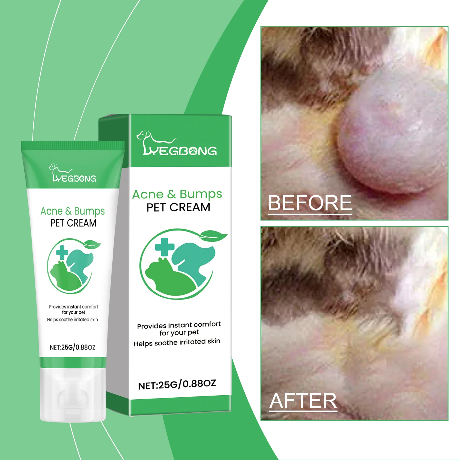 Pet Skin Care Cream For Cats & Dogs, Gentle Soothing Ointment, Relieve Redness & Skin Bumps, Natural Plant Extract, External Pet Skin Cream 25g