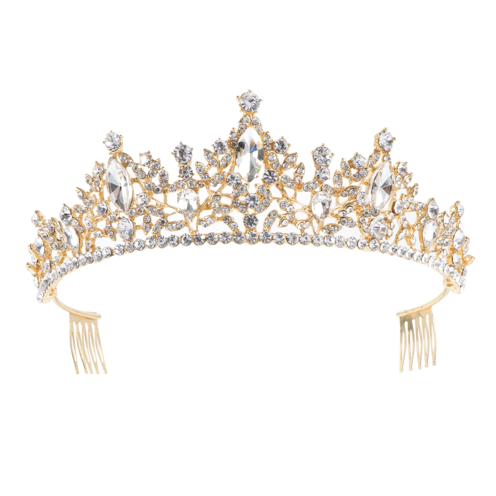 

Crown Headband Hair Comb Crystal Wedding Hair Hoop For Bride Party Bridal Headdress Zinc Alloy Women Fashion Jewelry Decor