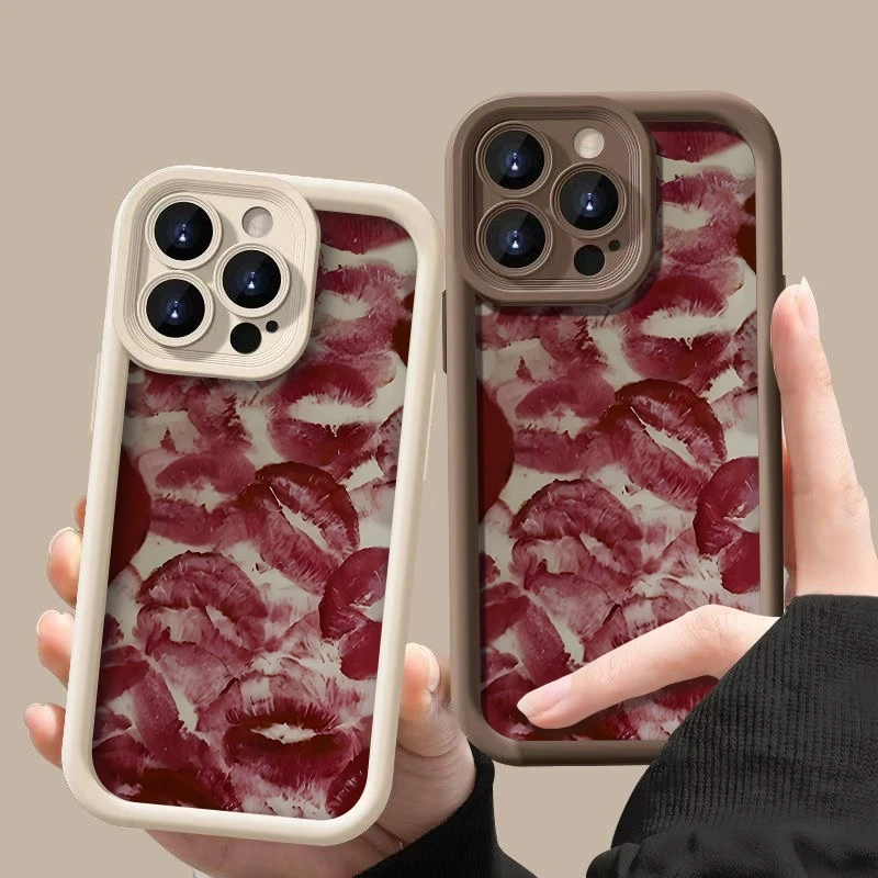 Coque de téléphone souple à motif imprimé à lèvres rouges, étui antichoc pour Xiaomi Redmi Note 14 Pro Plus 5G 13 12S 12 11 10 14C 13C 12C