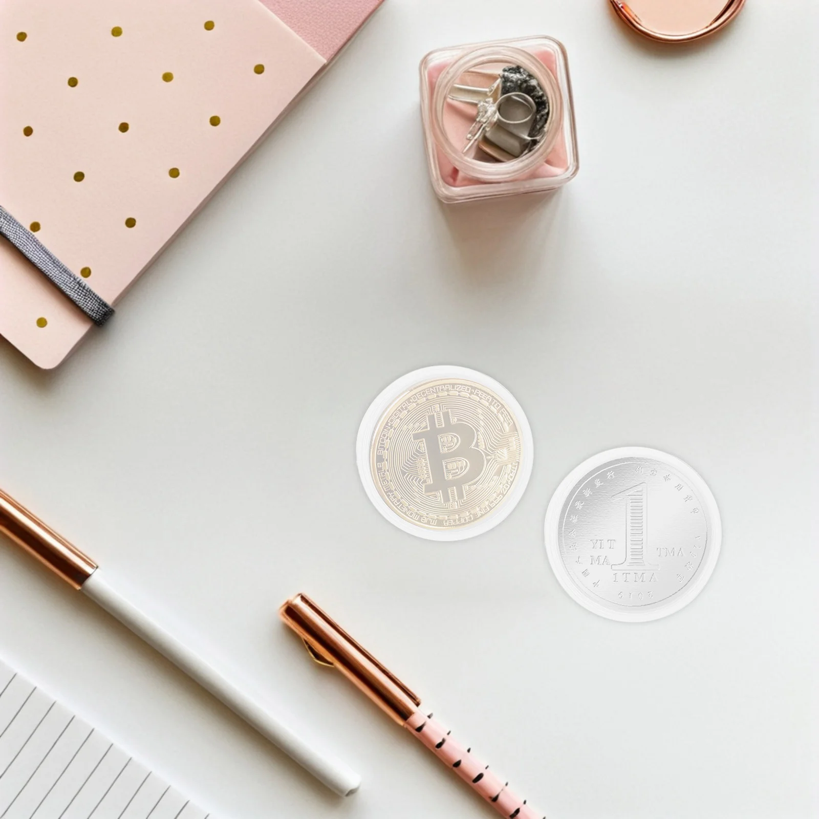 20Pcs Transparent Coin Collector Box Adjustable Padding Commemorative Coin Storage Case for Organizing Display