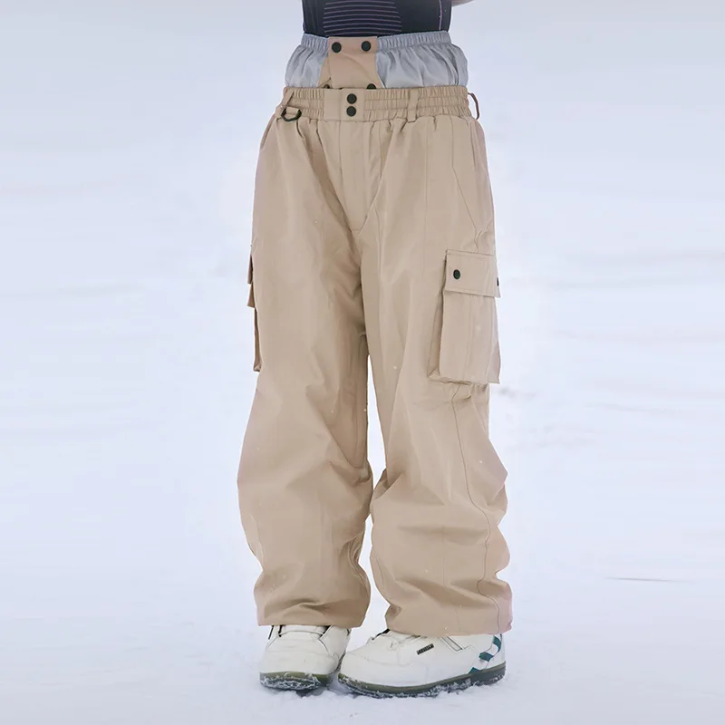 New Professional Single Double Board Outdoor Windproof Waterproof Warm Fluffy Loose Oversized Ski Pants Woman Man Snowboard Wear