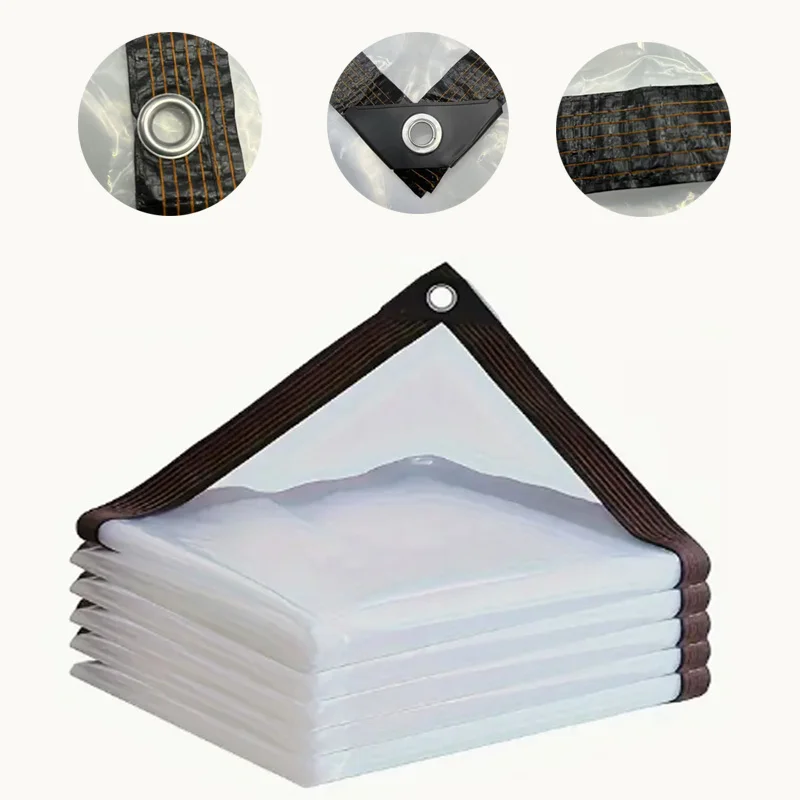 Transparent Rainproof Tarpaulin and Sunshade Cloth Are Used for Windproof and Sunshade in Garden Greenhouses