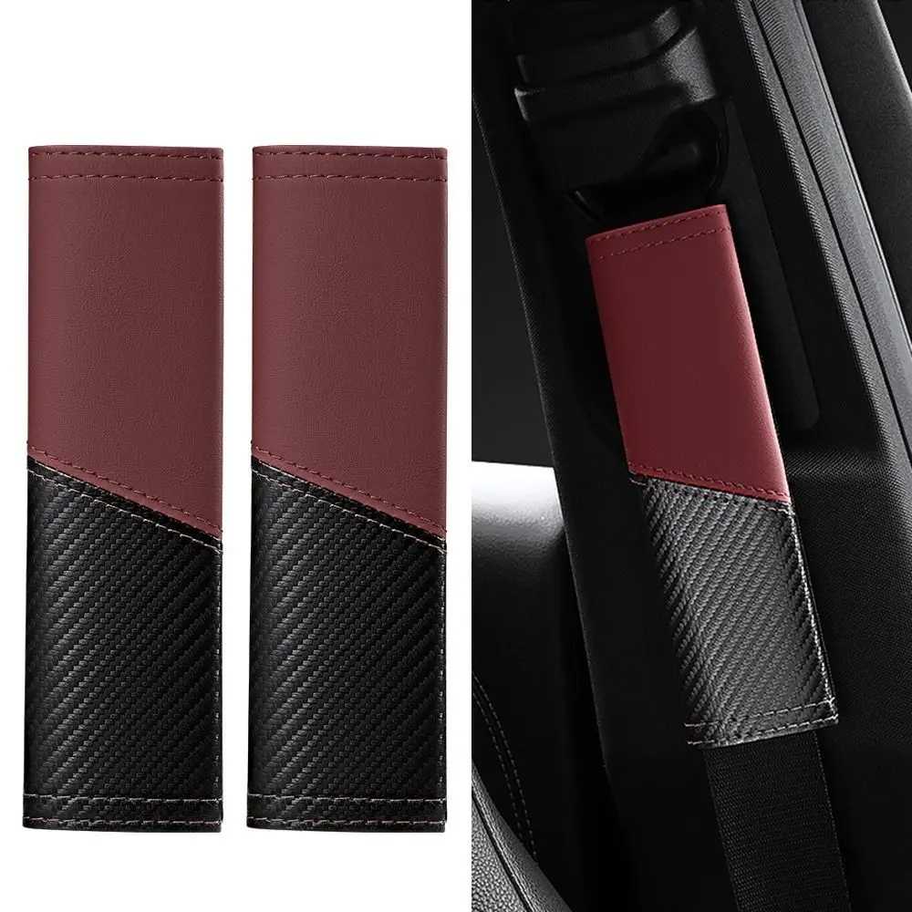 Carbon Fiber Seat Belt Shoulder Cover Comfortable Wear-proof Seatbelt Shoulder Pads Breathable Quick Installation