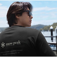 2025 Snow Peak Tech Fabric Cool Feeling ort Sve T-irt Letter Patch Breathable Mountain Series Youthful Casual Summer Tees Tops