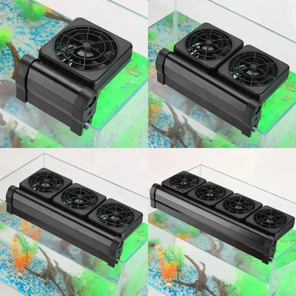 1 To 6 Speed Fan Set Mini Aquarium Fish Tank Automatic Control Temperature Fan Water Aquarium Cooling Fan Water Silent Audio