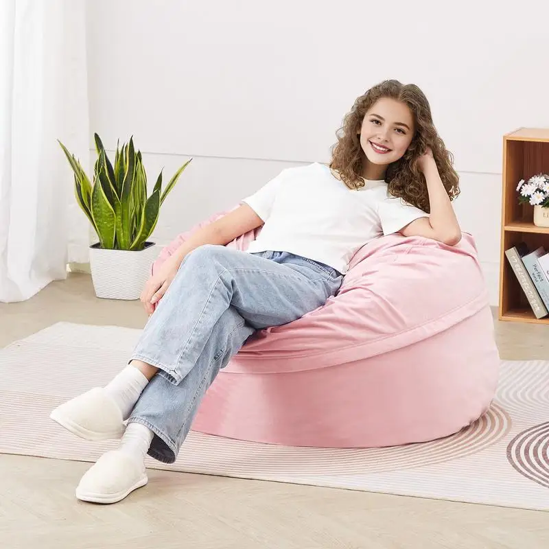 

Bean Bag Chair, 3 feet Round Bean Bag Chair with Removable and Washable Cover, 25D Memory Foam Filled with Soft and Smooth Dutch Velvet, Bean Bag for Bedroom or Playroom, Pink