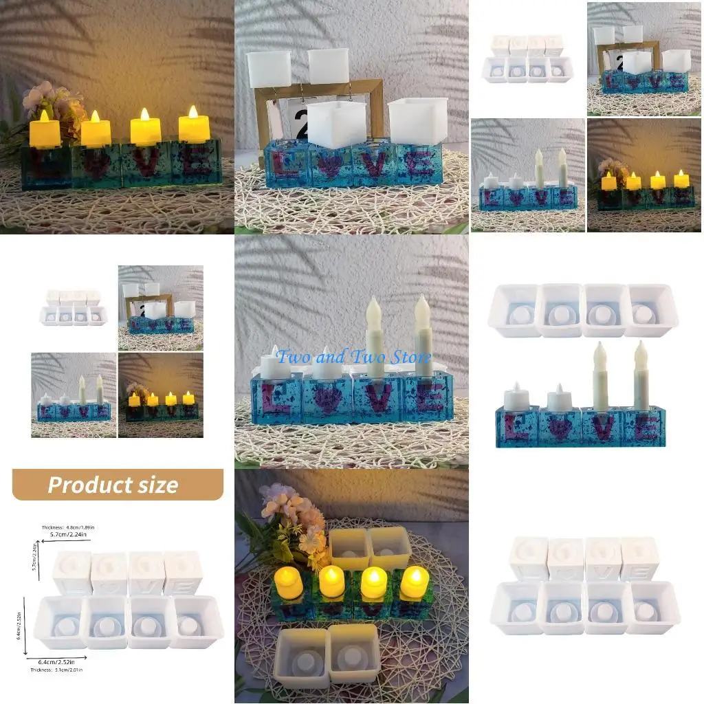 

HX6F Ornaments Molds LOVE Silicone Craft Molds Candlestick Mold for Hand-Making