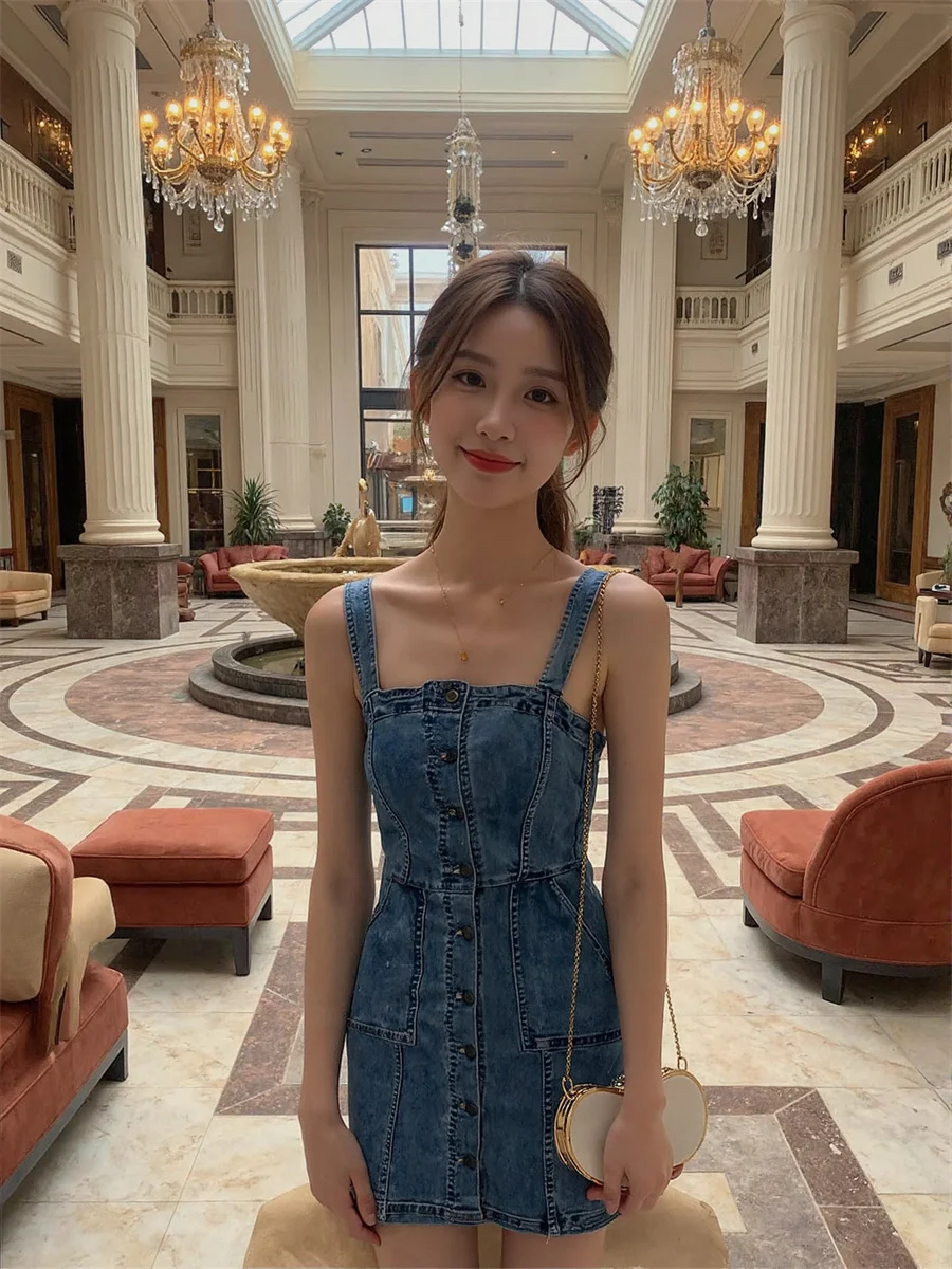 فستان عطلة نسائي أزرق غمد نحيف صغير برباط علوي أشرطة برباط Strappy رسم سلسلة برباط مربوطة متقاطعة