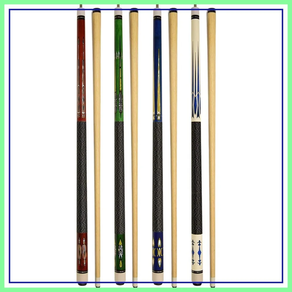 

Set of 4 Pool Cues 58" Billiard Sticks for Home Bar Game Room