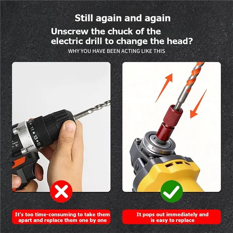 AB66-Multi-Use Angle Grinder Adapter Kit(6.5Mm)-Quick Release Drill Converter Rust-Resistant Tool Accessory