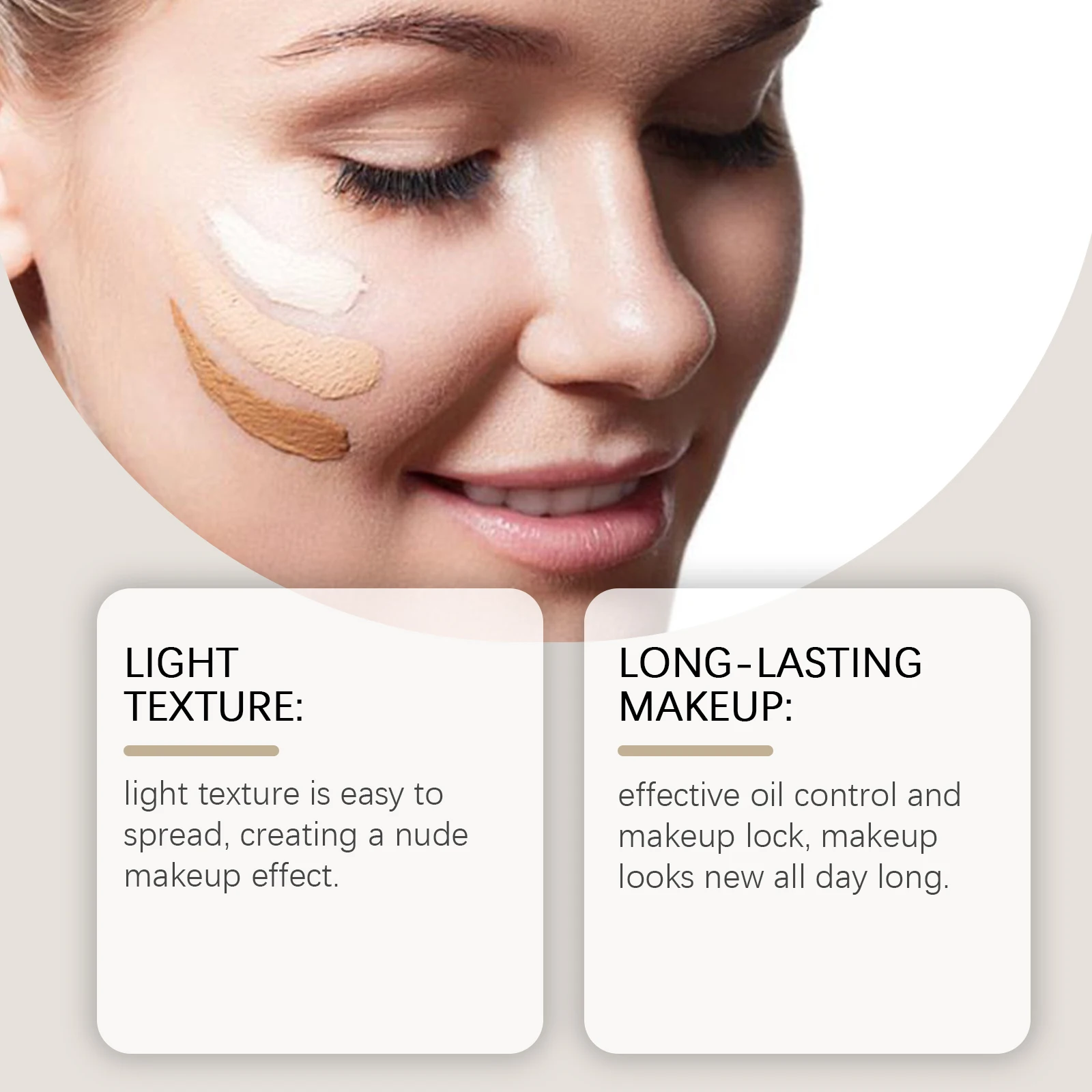 كريم أساس سائل للوجه يدوم طويلاً، كريم أساس للتحكم في الزيوت، خافي عيوب طبيعي مقاوم للماء، تغطية كاملة، مستحضرات تجميل ناعمة غير لامعة #3