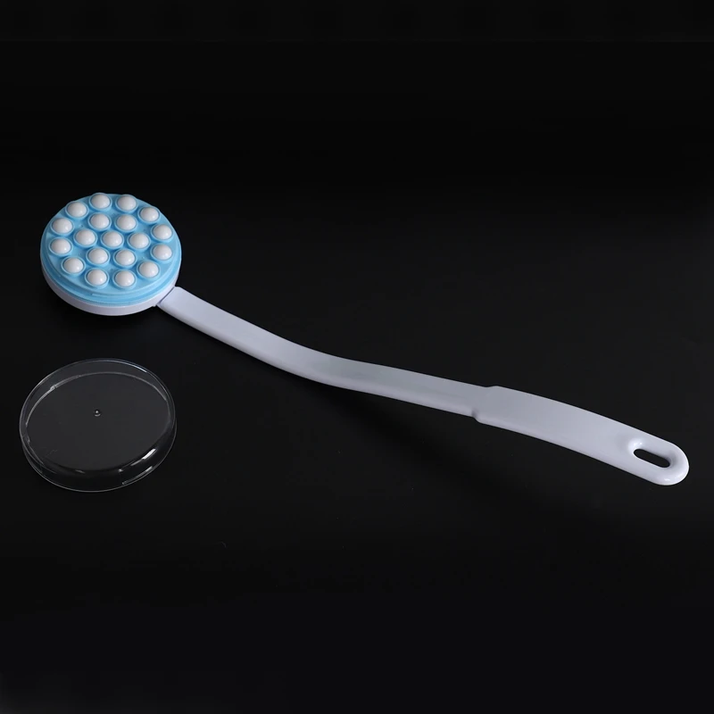 3X Long Handled Lotion Oil Cream Applicator Head Body Leg Back Bath Brush Scrub Massager Shower Rubbing Brush