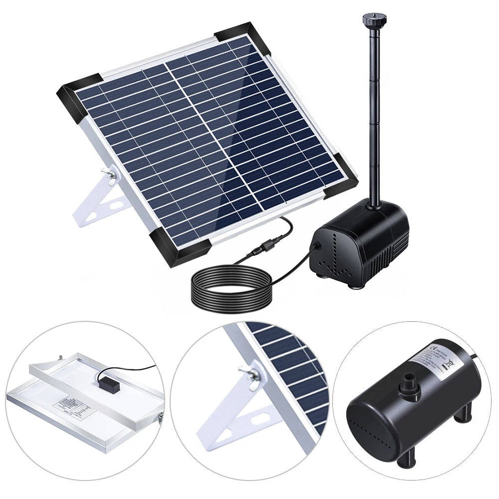 

Solar Water Pump Outdoor Solar Fountain for Garden 17V 10W Pond Decorative Water Fountain Decoration