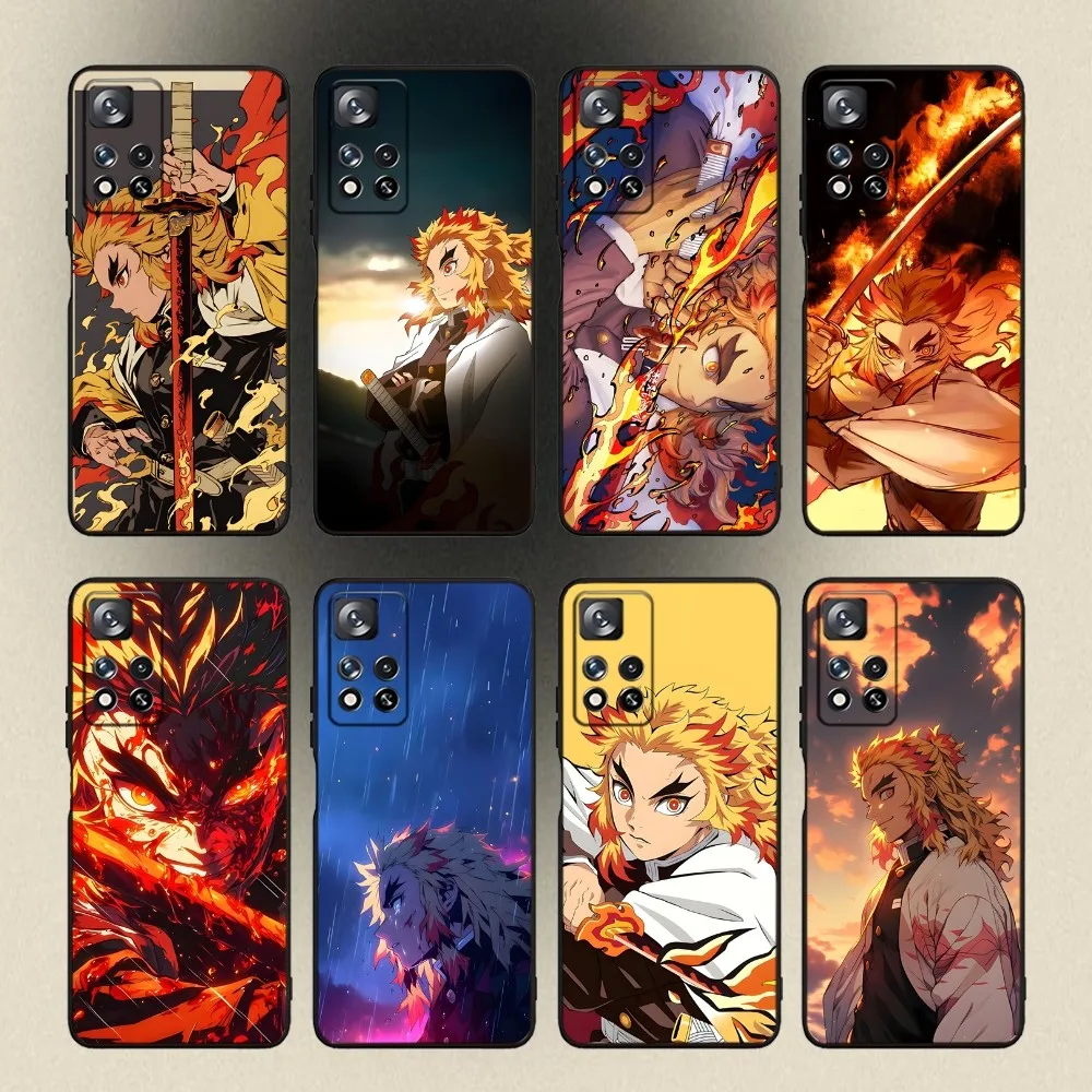 

Anime Demon Slayer Rengoku Kyoujurou Phone Case For Samsung Galaxy A20,A21s,A22,A31,A32,A52,A53,A72,73,A80,A91 Soft Black Cover