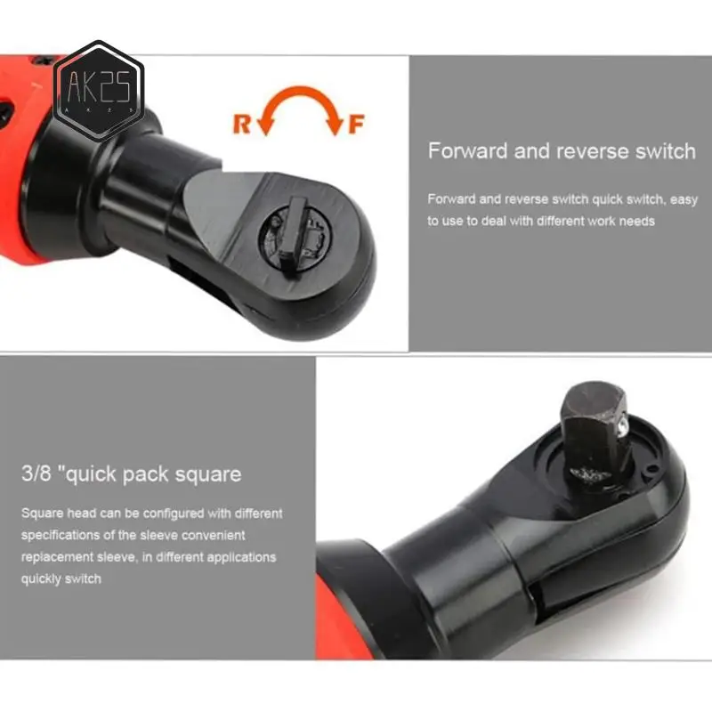 

AK25-Ratchet Wrench Head 3/8 Inch Square Drive 10Mm Heavy Duty For Electric Cordless Ratchet Wrench Industrial Grade Tool