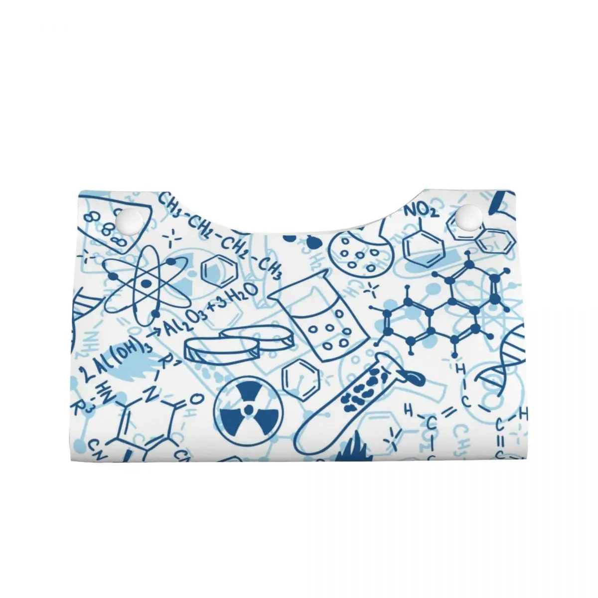 Custom Chemistry Chemical Lab Facial Tissue Box Cover Rectangular Science Biology PU Leather Tissue Box Holder for Car Home