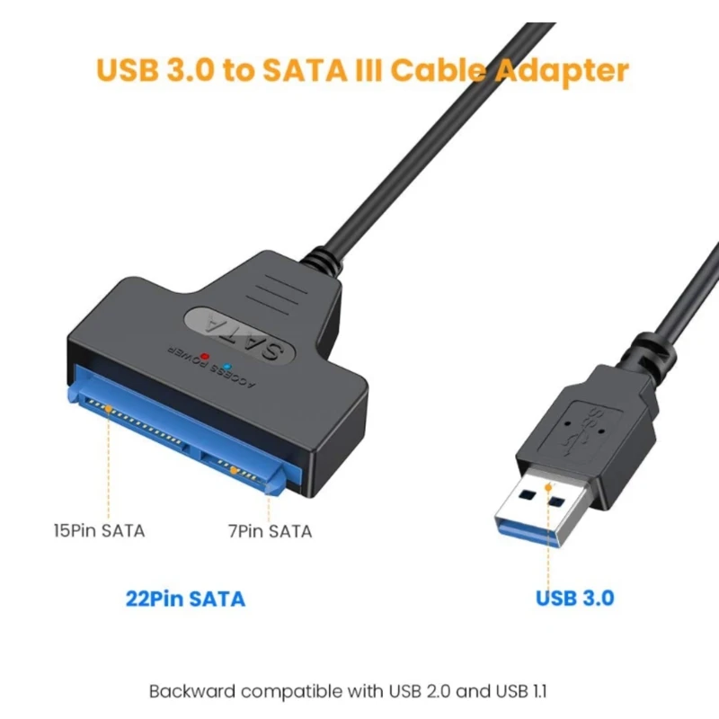 USB 3.0 2.0 SATA 3 Cable Sata To USB 3.0 Adapter Up To 6 Gbps Support 2.5 Inch External HDD SSD Hard Drive 22 Pin Sata III Cable