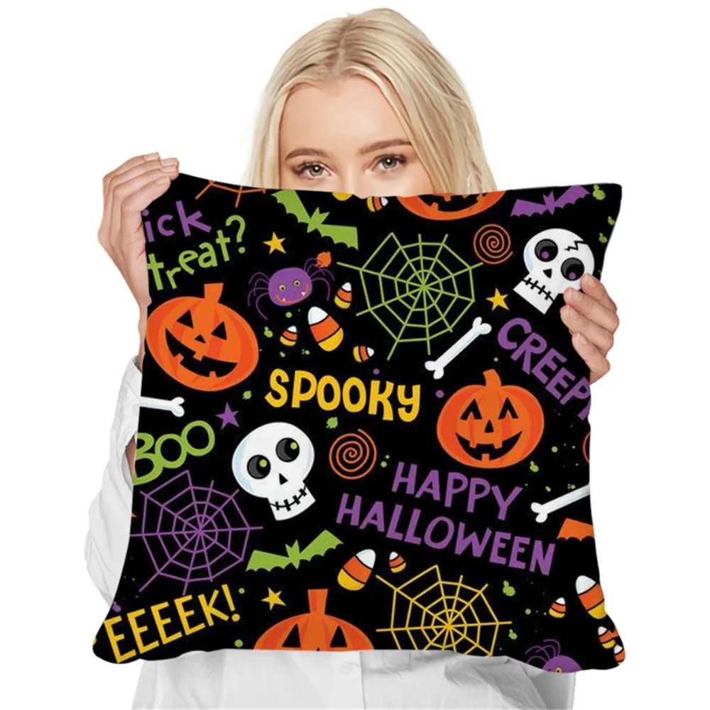 CLOOCL Halloween Cushion Cover Moonlight Castle Miko Spooky 3D Printed Pillow Cover for Sofa Festival Home Deco Dropshipping