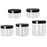 1pcs Black Lid 89Dia.Cosmetic Container 200ml 250ml 300ml 400ml 500ml Refillable Portable Packaging Empty Plastic Cream Jars
