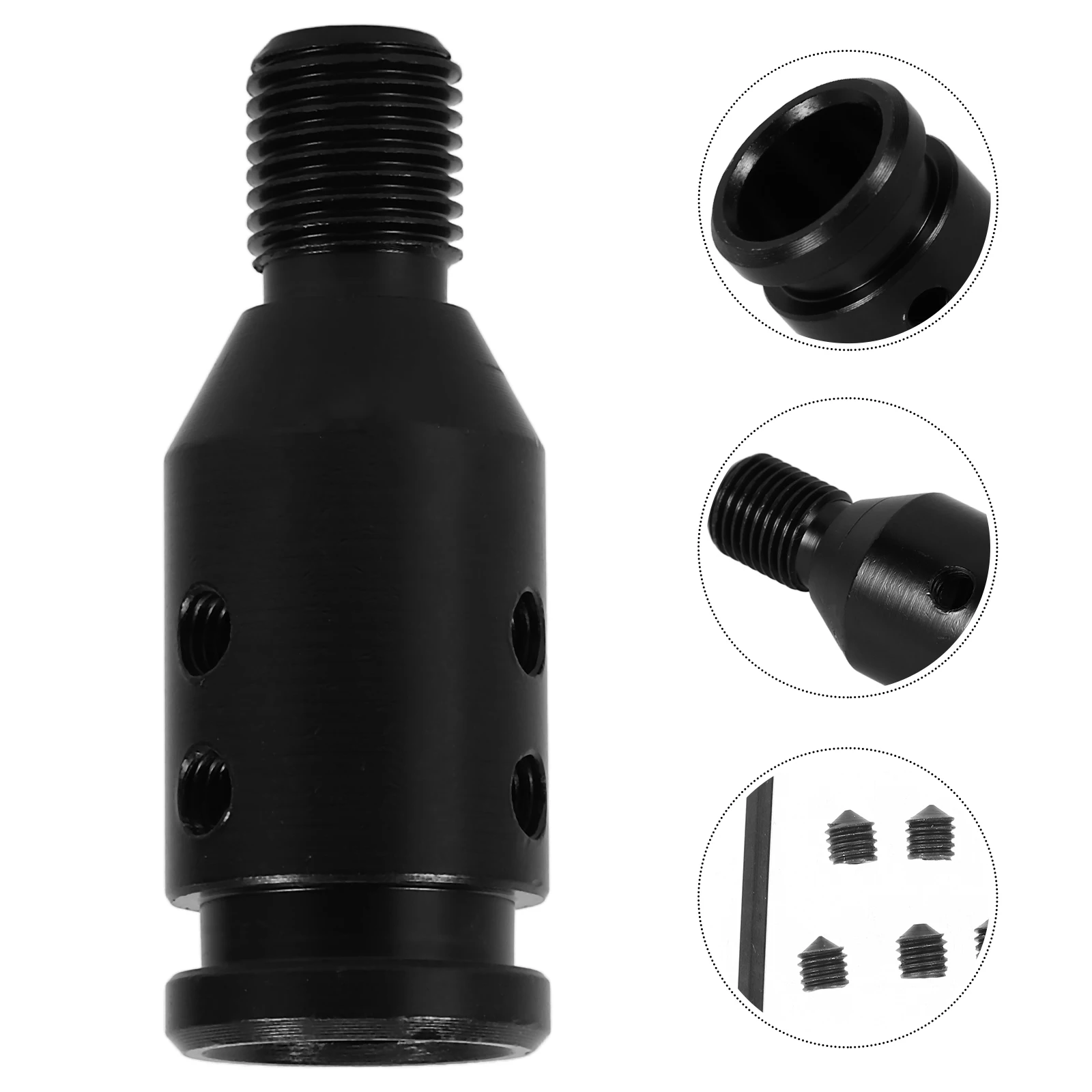 

Universal Car Gear Shift Knob Adapter Black Aluminum Alloy Thread Converter Manual Shifter Gears Stick Connector