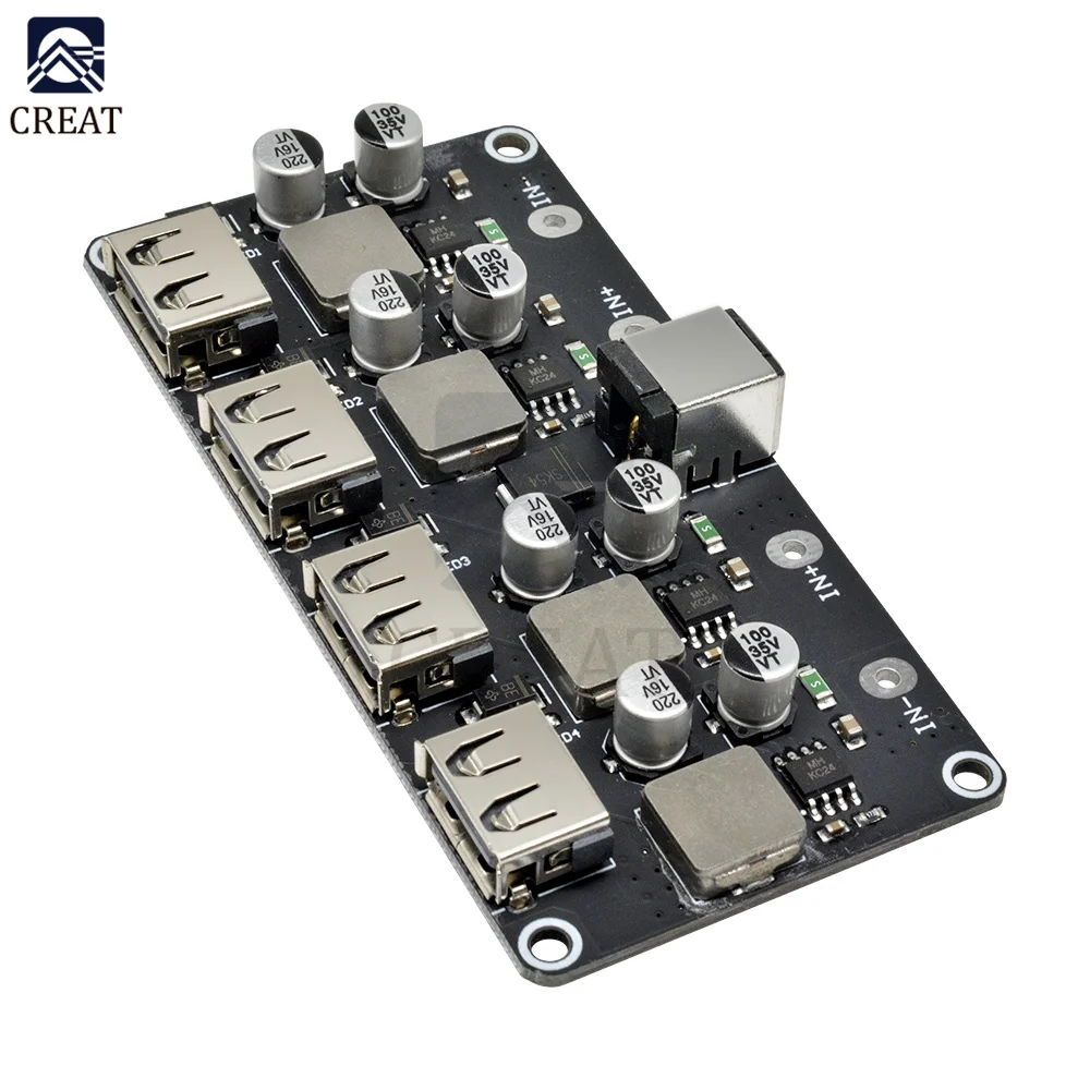 Dual 2 Double Four USB Fast Charger Buck Module Input 6V- 30V Single Port 24W Support QC2.0 QC3.0 QC 2.0 3.0 Car Vehicle Board