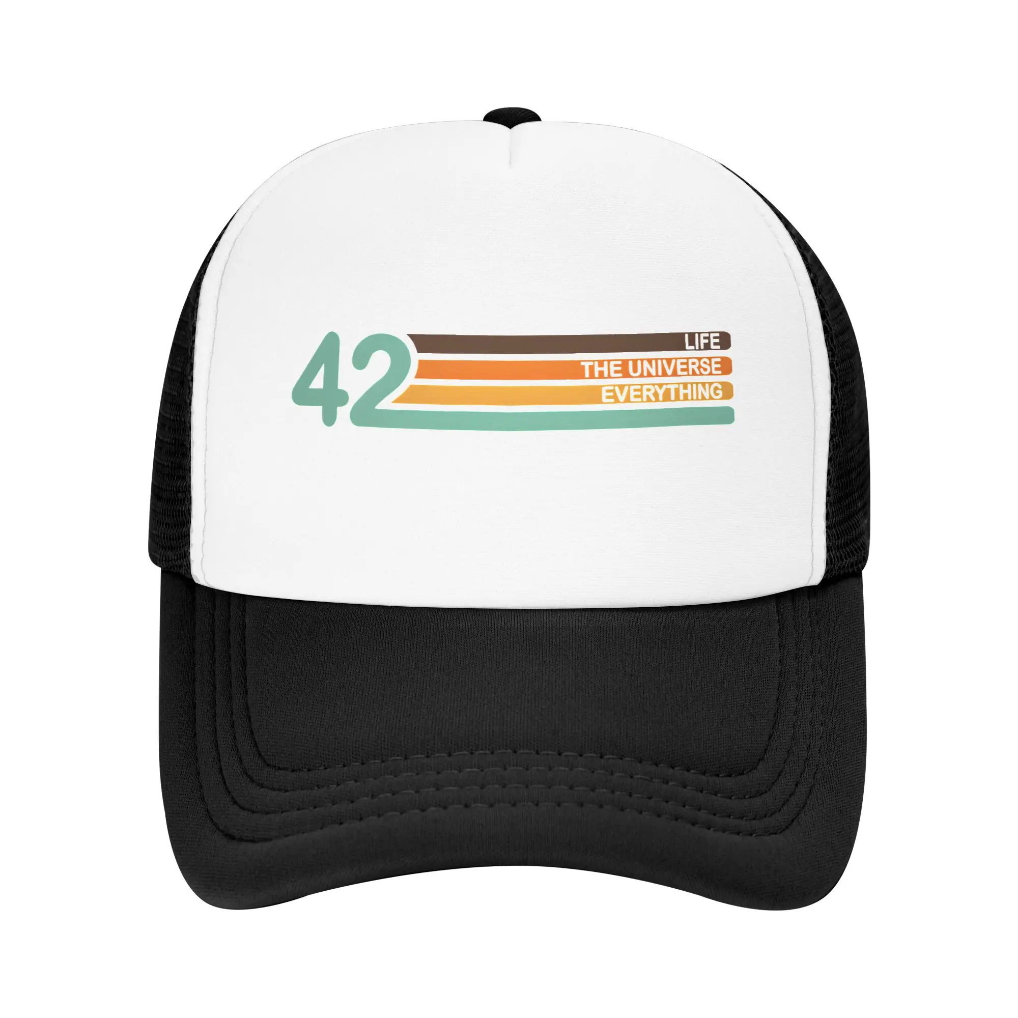 dont panic 42 The Answer To Life Douglas Adams  Mesh Trucker Hat Casual Mesh-back Snapback Cap Adjustbale For Casual Wear
