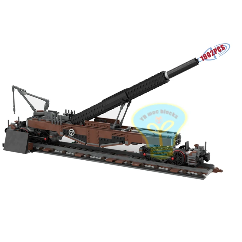 

NEW MOC crocodile railway train cannon model buiding kit block self-locking bricks toy birthday christmas gift