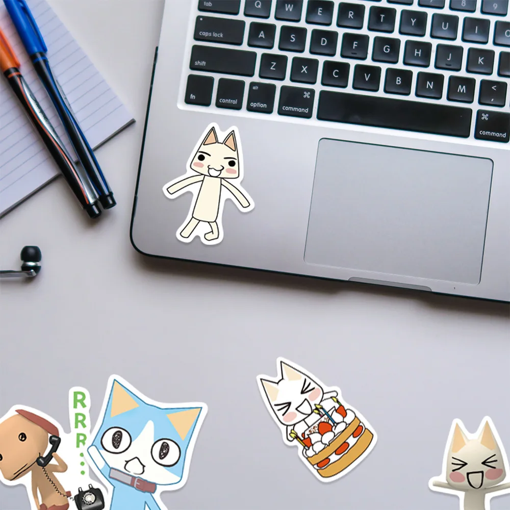 50Pcs Japanese  Cartoon Toro Cat Sticker Animals DIY Helmet Skateboard Laptop Motorcycle Graffiti Sticker Decals Kids Toy