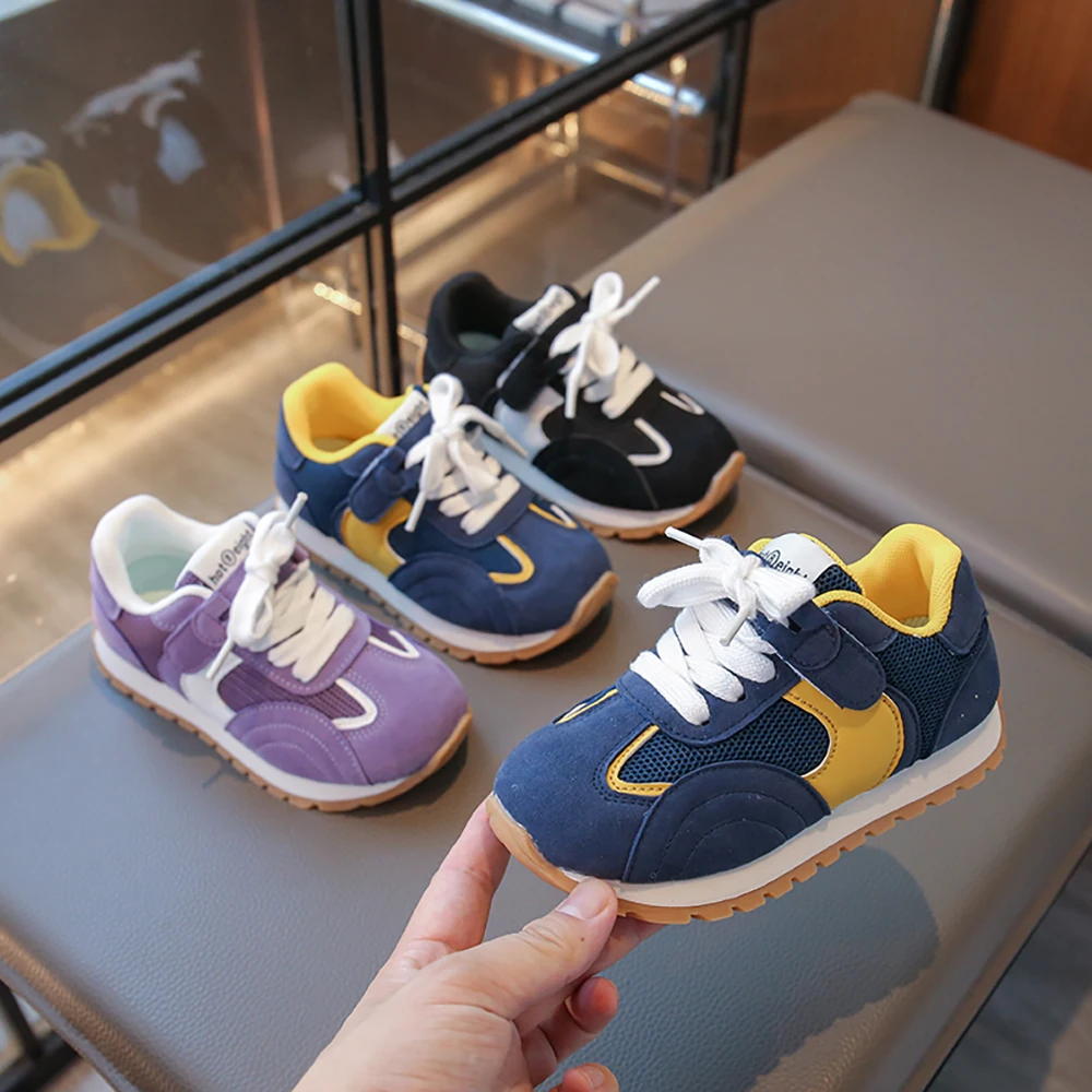 

Children's Spring Aummer Fashion PU Leather Sport Shoes Sneakers Trend Fashion Boy Girl Running Shoe Kids Anti-slippery Sneakers