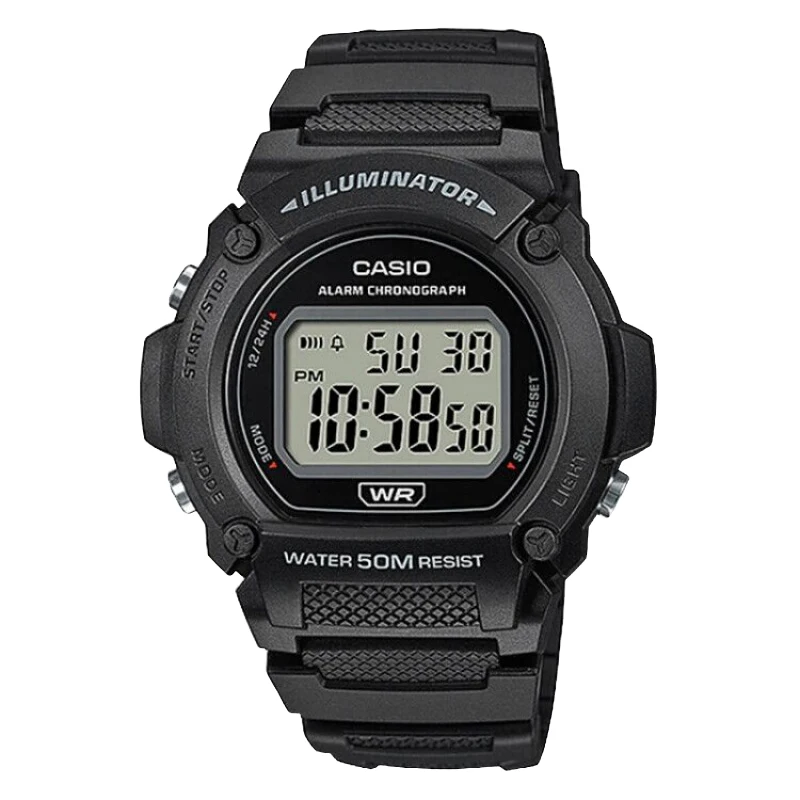Casio W219H Series | Men’s Digital Watch | 50M WR | LED Illuminator | 100 SEC Chronograph | 1/100 SEC Stopwatch | 7 Year Battery