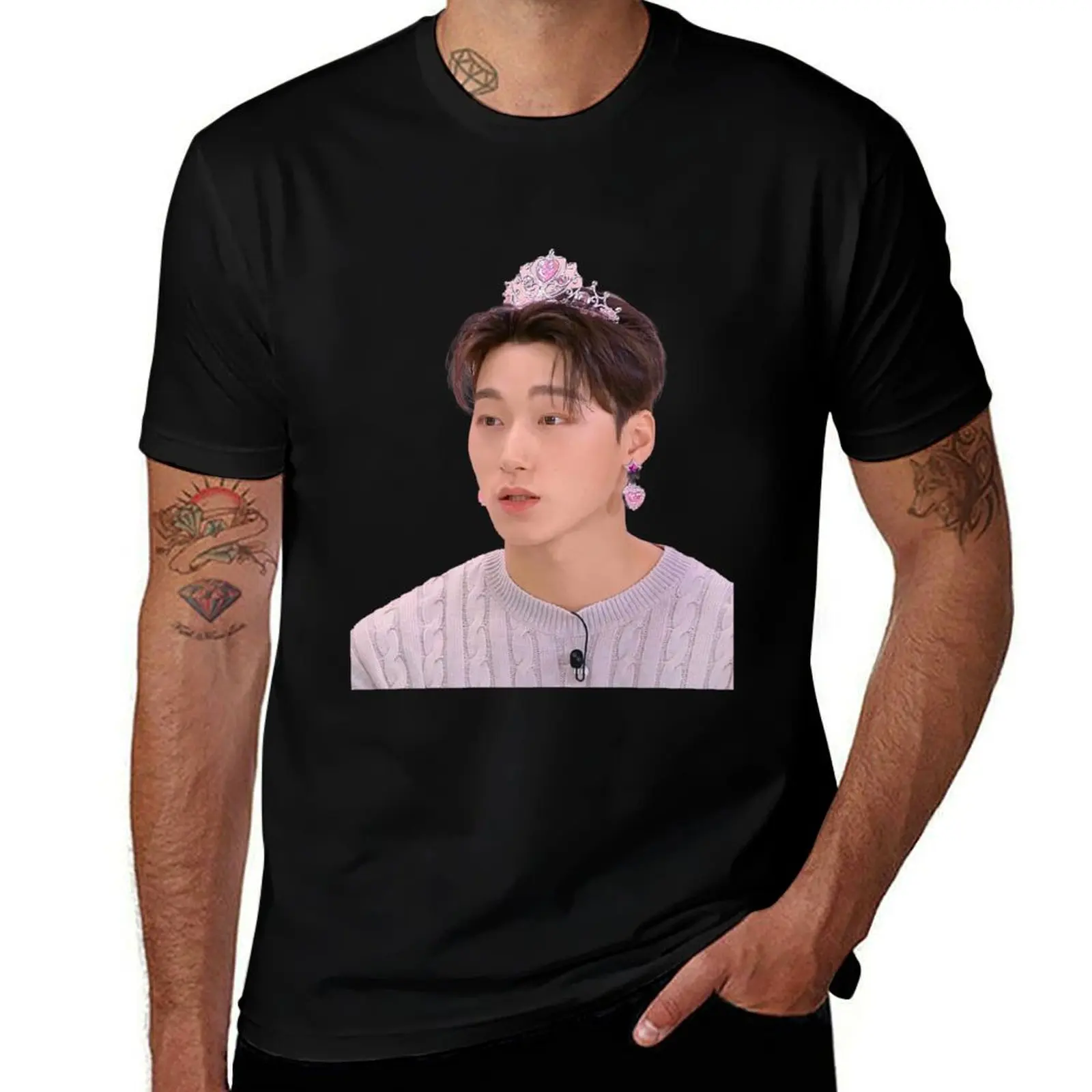 

san ateez T-Shirt t shirt for man black cotton t-shirt plain for man package T-Shirt
